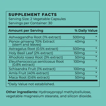 Future Kind+ Super Plant Complex: Stress & Energy Support Supplement (with Ashwagandha) 2 Super Plant Complex Stress & Energy Support Supplement (with Ashwagandha) - ingredients