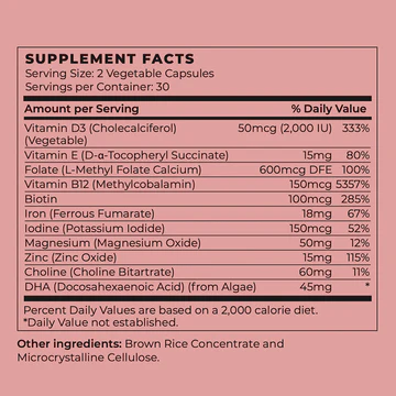 Future Kind+ Vegan Prenatal Vitamin (With Iron & Folate) 2 Future Kind+ Vegan Prenatal Vitamin (With Iron & Folate) - Image 2