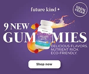 Future kind+ delicious gummy vitamins and gummy multivitamins, cover all your vegan essential nutrient needs.