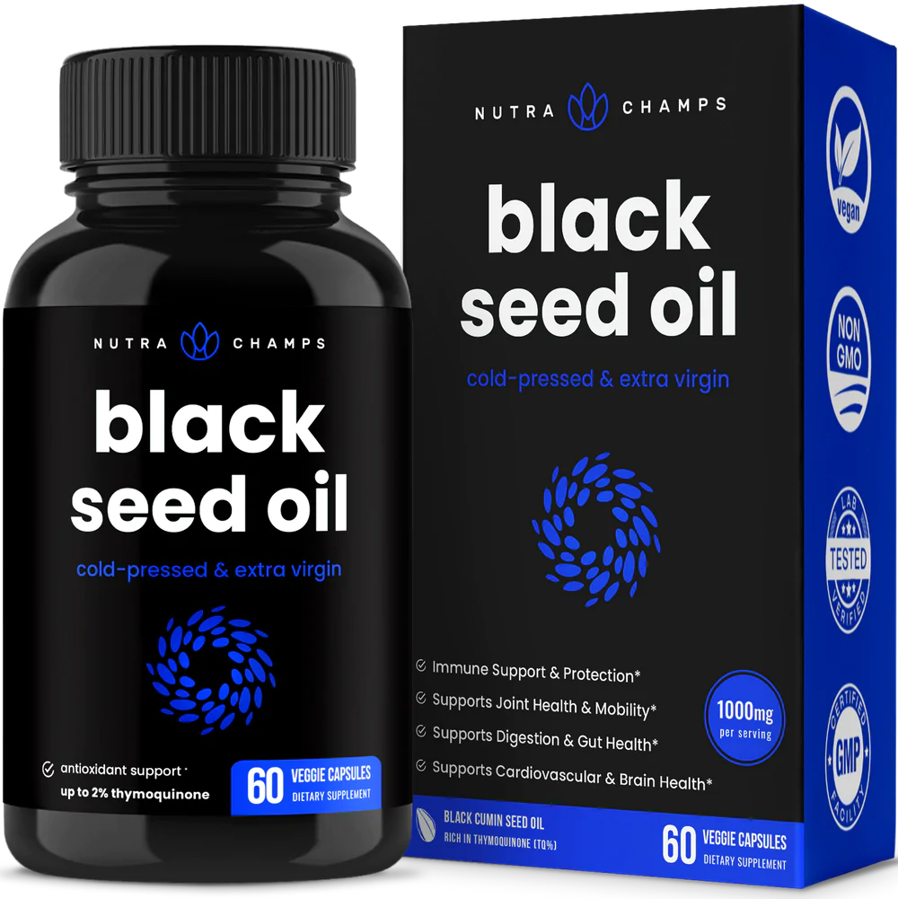 NutraChamps Black Seed Oil Capsules 1 NutraChamps Black Seed Oil Capsules