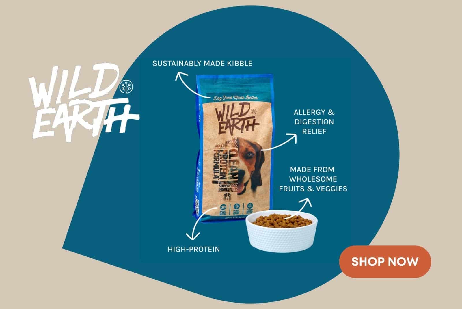 Click here to get your best friend Wild Earth vegan dog food that's sustainably produced using high-quality plant-based ingredients and made by veterinarians.