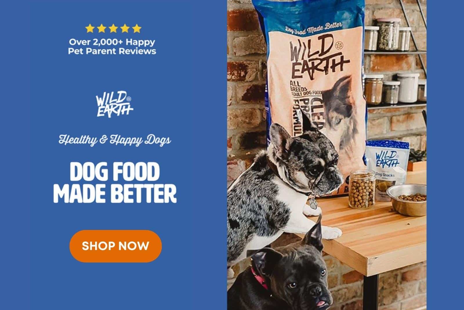 Click here to get your best friend Wild Earth vegan dog food that's sustainably produced using high-quality plant-based ingredients and made by veterinarians.
