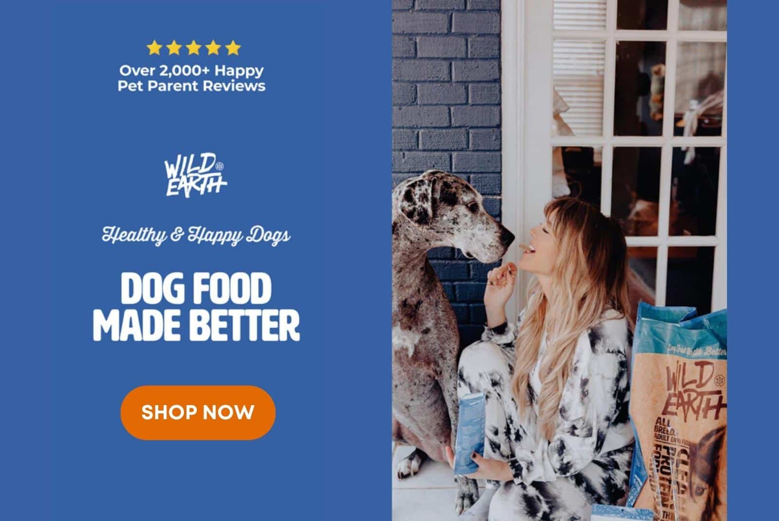 Click here to get your best friend Wild Earth vegan dog food that's sustainably produced using high-quality plant-based ingredients and made by veterinarians.