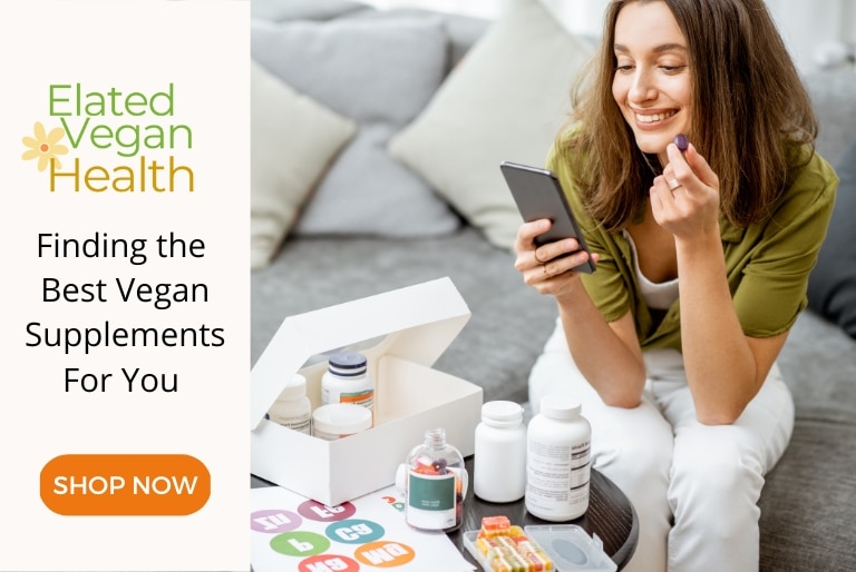 Elated Vegan Health - finding the best vegan supplements for you - woman choosing supplements