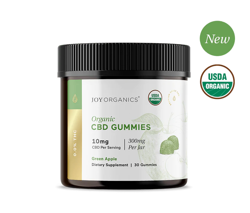 Joy Organics Organic CBD Gummies — Green Apple — 30 Pack 10mg 1 Joy Organics Organic CBD Gummies — Green Apple — 30 Pack 10mg