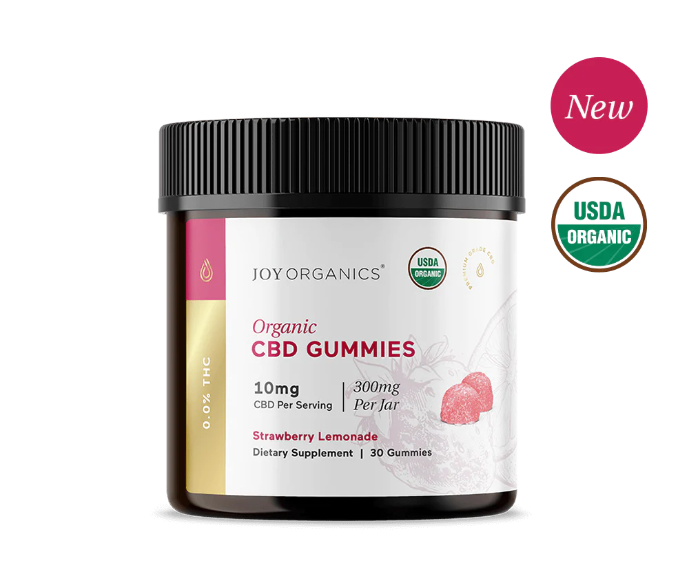 Joy Organics Organic CBD Gummies — Strawberry Lemonade — 30 Pack 10mg 1 Joy Organics Strawberry Lemonade CBD Gummies 10mg