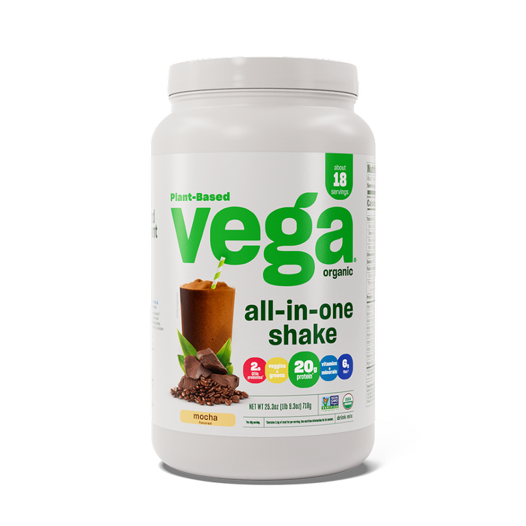 Vega One® Organic All-in-One Shake - Plant-Based Mocha 17 - 20 Serving Tub 1 Vega One Organic All-in-One Shake - Plant-Based Mocha 17 - 20 Serving Tub