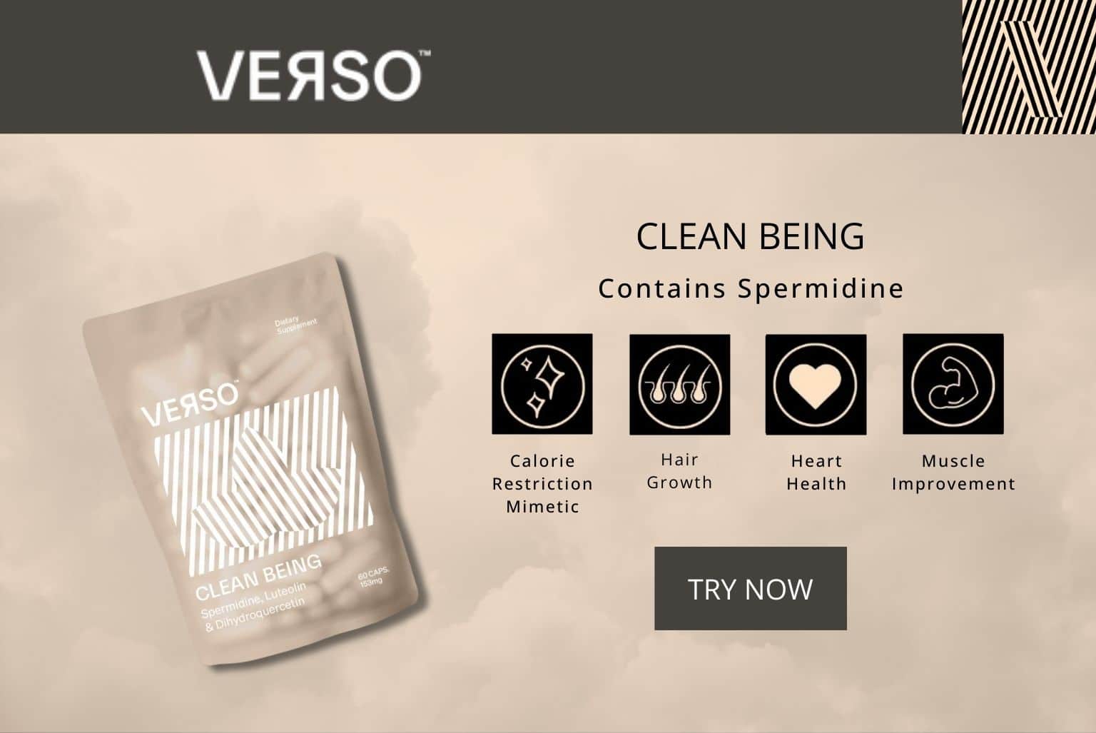 Verso Clean Being supplements promote processes like apoptosis and autophagy to clean up your cells.