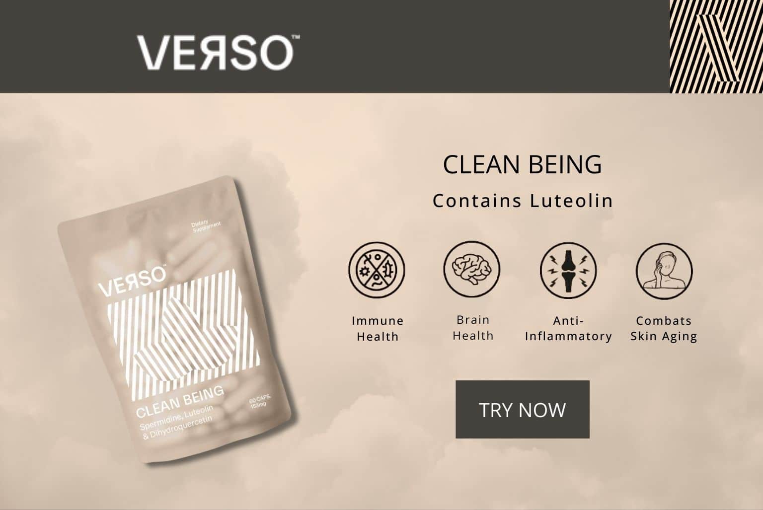 Verso Clean Being supplements promote processes like apoptosis and autophagy to clean up your cells.