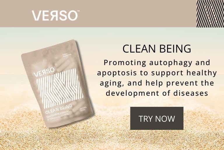Verso Clean Being supplements promote processes like apoptosis and autophagy to clean up your cells.