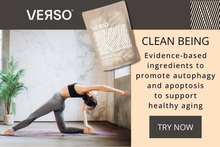 Verso Clean Being supplements promote processes like apoptosis and autophagy to clean up your cells.