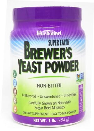 Bluebonnet Nutrition Super Earth Brewer's Yeast Powder Non-Bitter Unflavored 1 lb