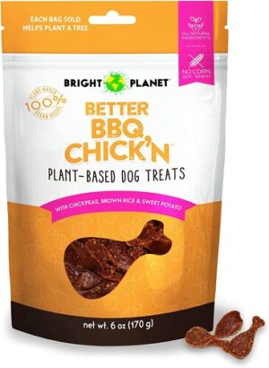 Bright Planet Better BBQ Chick'n Plant-Based Dog Treats 6 oz
