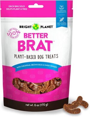 Bright Planet Better Brat Plant-Based Dog Treats 6 oz