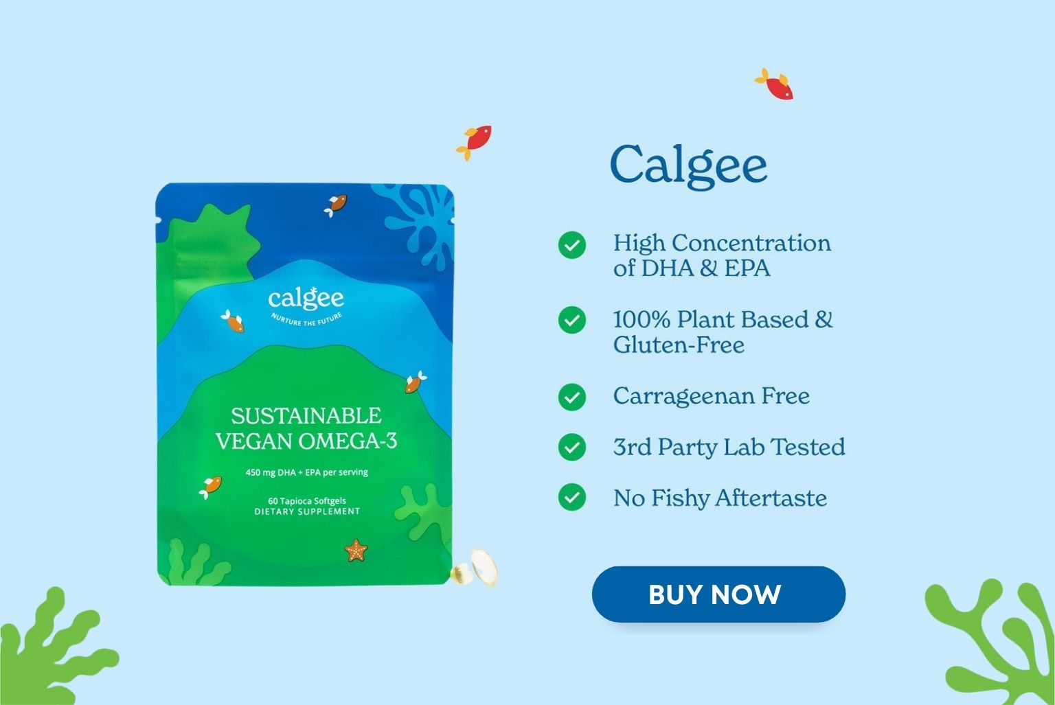 Fish Exploited for Food Suffer Like Mammals and Birds 4 Click here to buy Calgee Sustainable Vegan Omega-3. Fish-friendly and healthy.