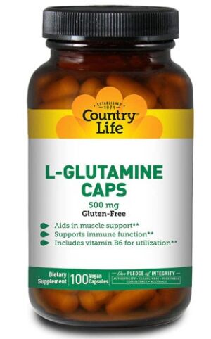 Country Life L-Glutamine Caps 500 mg - 100 Vegetarian Capsules