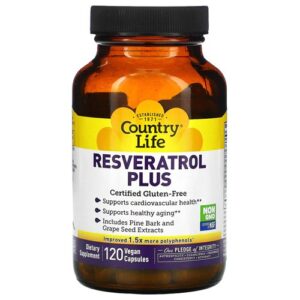 Country Life Resveratrol Plus 120 Vegan Capsules