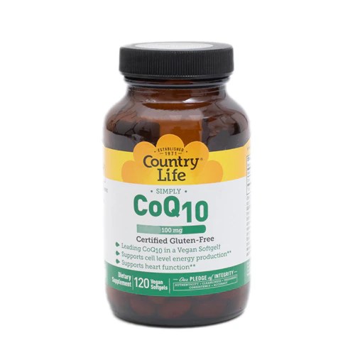 Country Life Simply CoQ10 100 mg - 120 Vegan Softgels 1 Country Life Simply CoQ10 100 mg - 120 Vegan Softgels