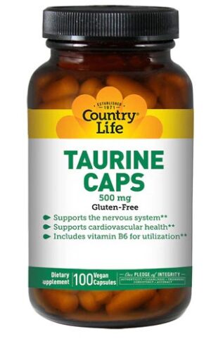 Country Life Taurine Caps 500 mg - 100 Vegan Capsules