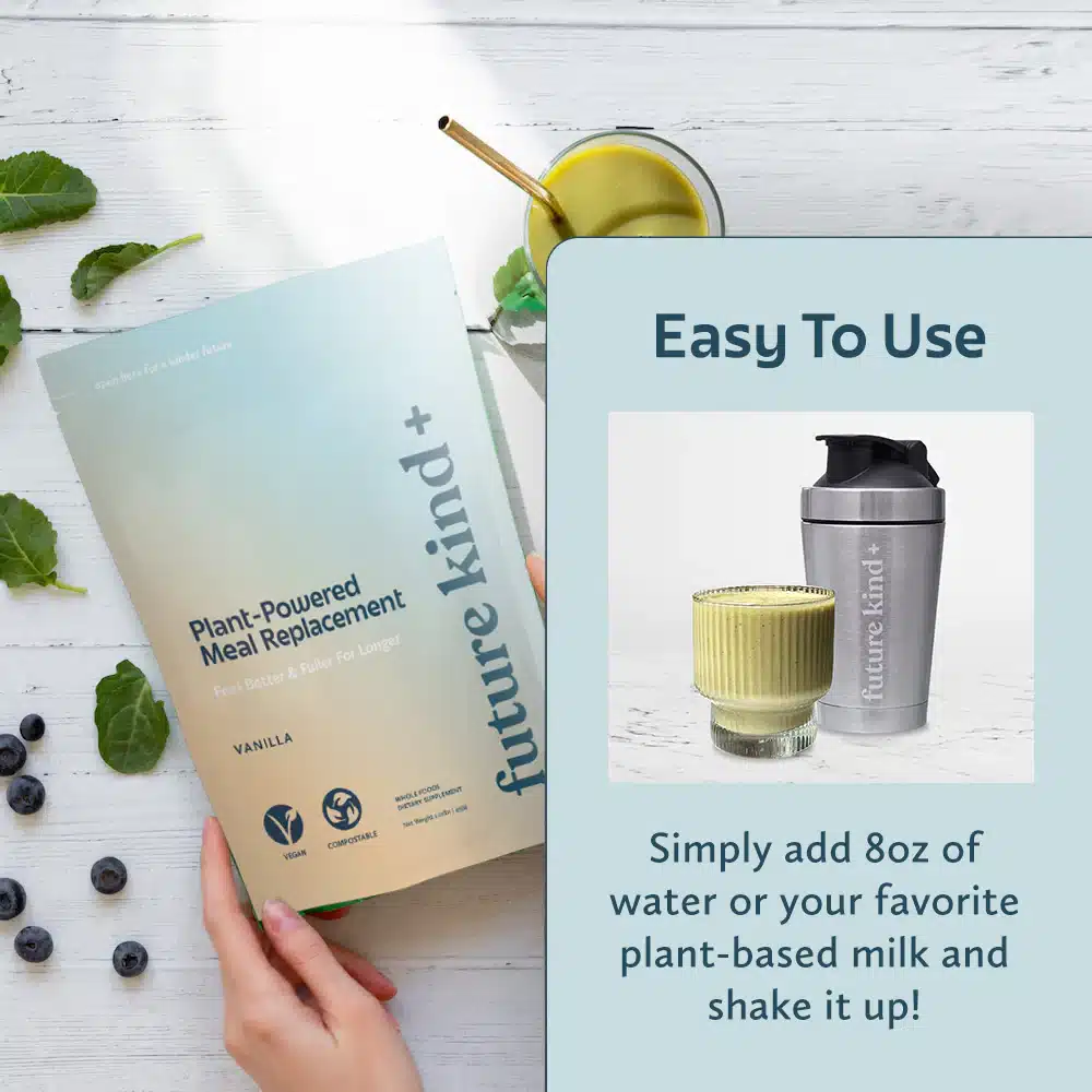 Future Kind+ Plant-Powered Meal Replacement Plus FREE Shaker 8 Future Kind Plant-Powered Meal Shake - shake it up