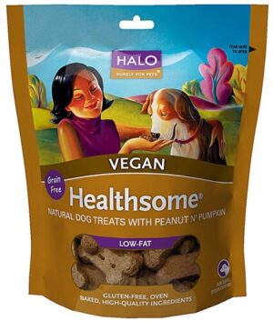 Halo Healthsome Vegan Grain-Free Biscuits with Peanut 'n Pumpkin Dog Treats 8 oz