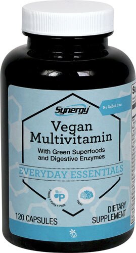Vitacost-Synergy Vegan Multivitamin Including Green Foods and Digestive Enzymes 120 Capsules